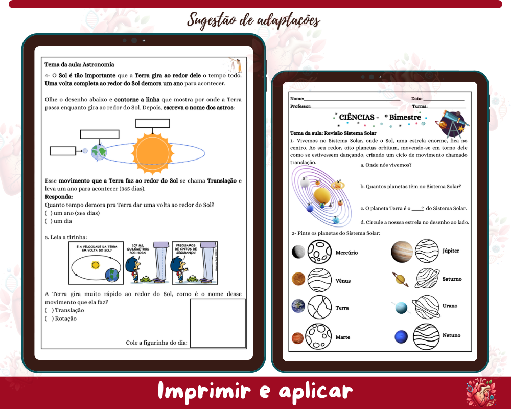 Atividades Adaptadas de Ciências - Astronomia