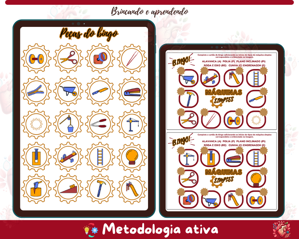 Bingo + Atividades - Máquinas Simples