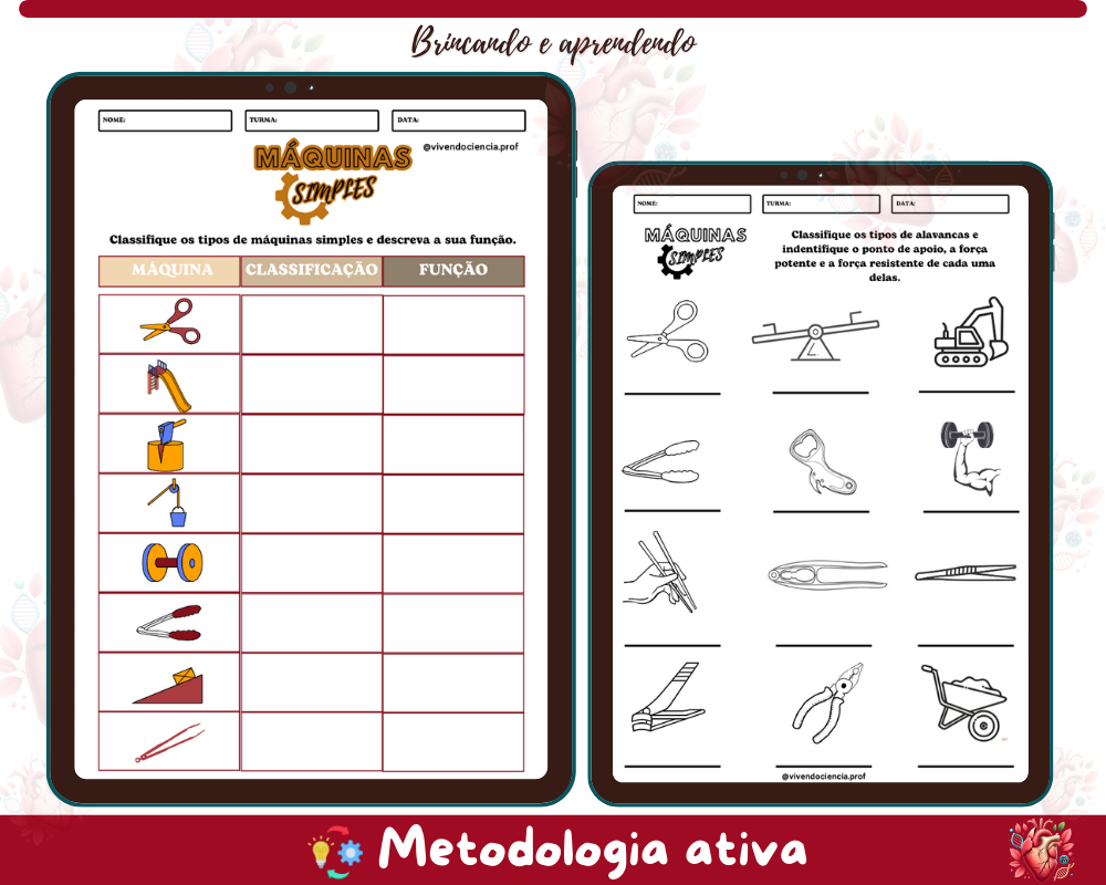 Bingo + Atividades - Máquinas Simples