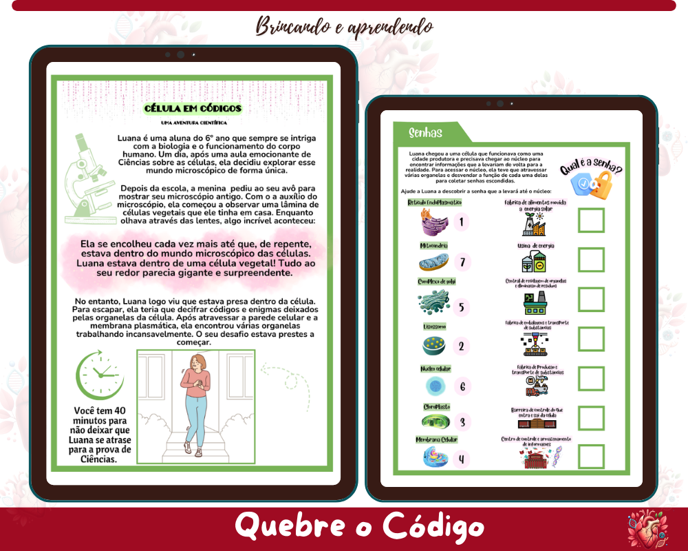 Jogo - Quebre o Código: Célula em Códigos